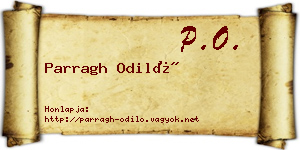 Parragh Odiló névjegykártya
